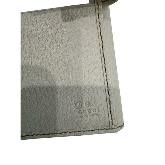 White Gucci Studded Leather Wallet – Double G Logo - Picture 6 of 8